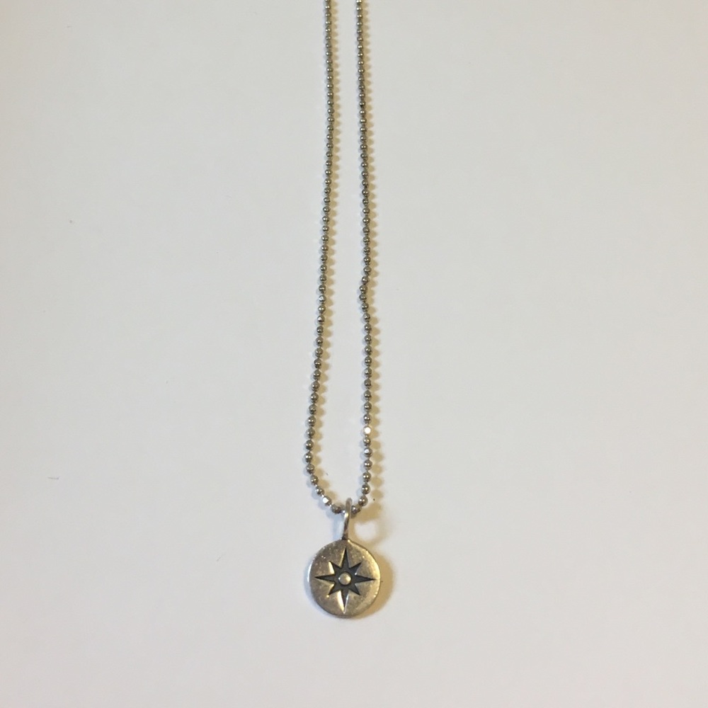 Sterling Silver Compass Necklace